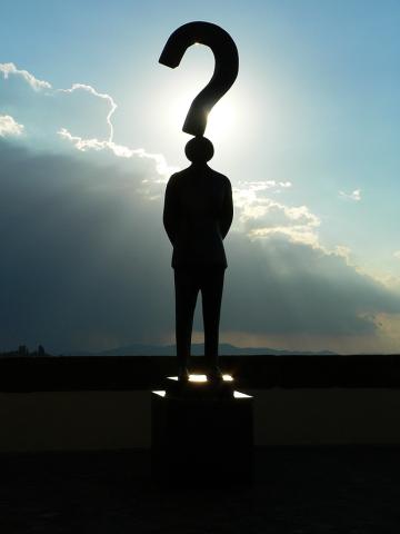 Human figure with question mark for head by Marco Bellucci