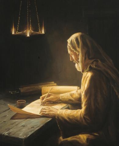 Old Testament prophet writing in a scroll. | Public Domain