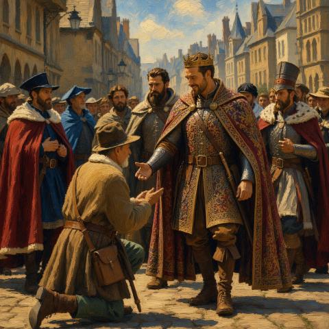 A king and his people | Generated with Grok Imagine